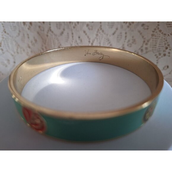 Vera Bradley "You Are My Sunshine" Gold & Turquoise Enamel Bangle Bracelet - Picture 11 of 11